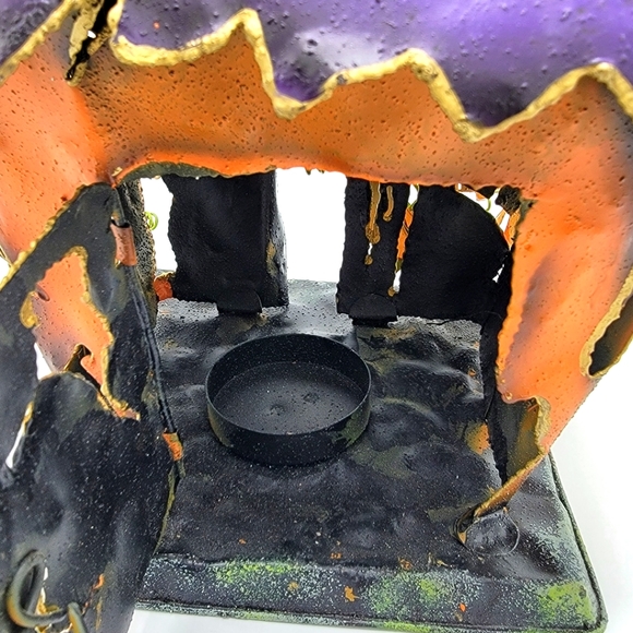 Vintage Halloween / Holiday Metal Haunted House Tea Light Decoration - Picture 14 of 14